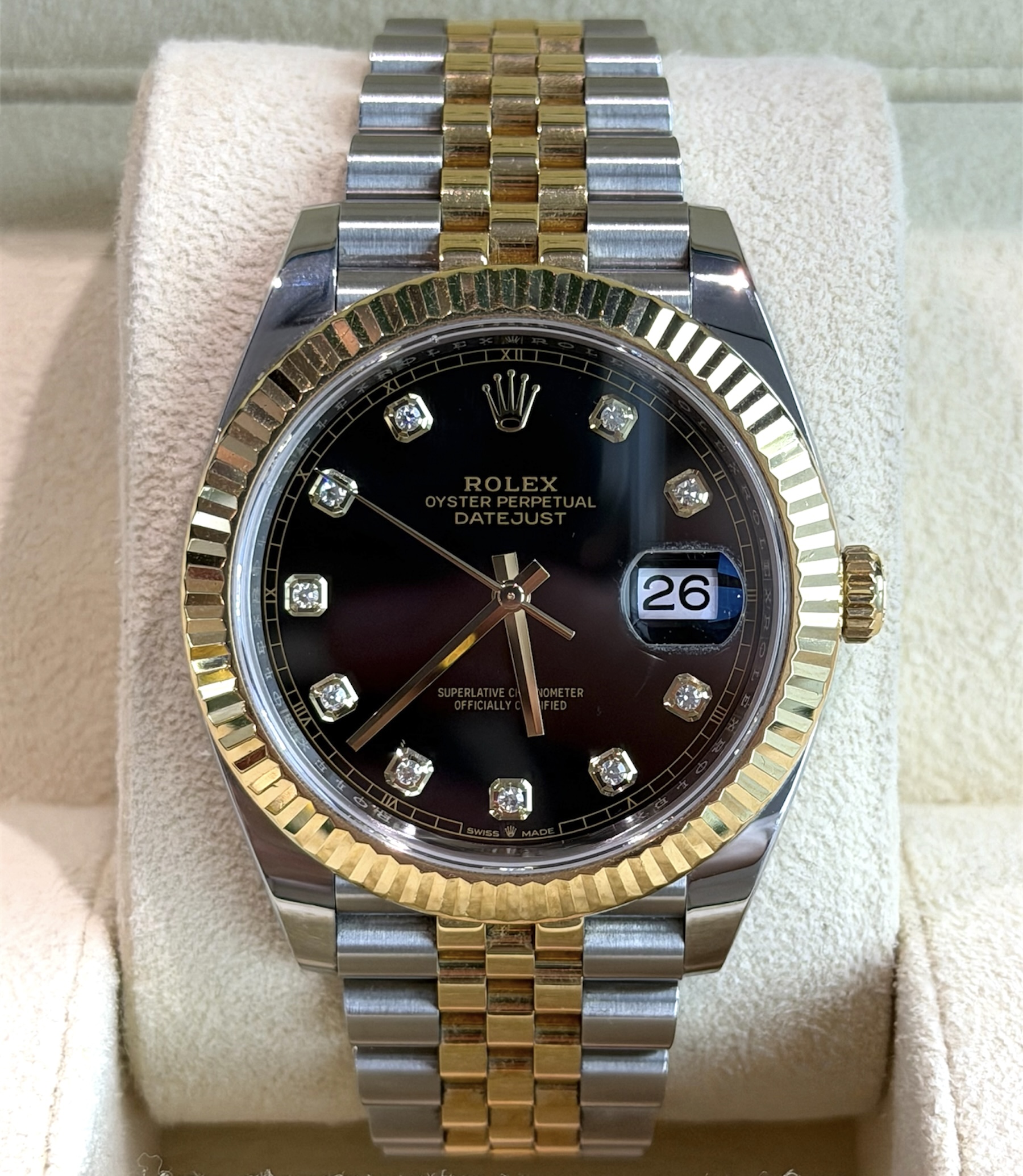 Rolex Rolex Datejust 41 Two Tone Black Diamond Dial Jubilee 126333 (2021)