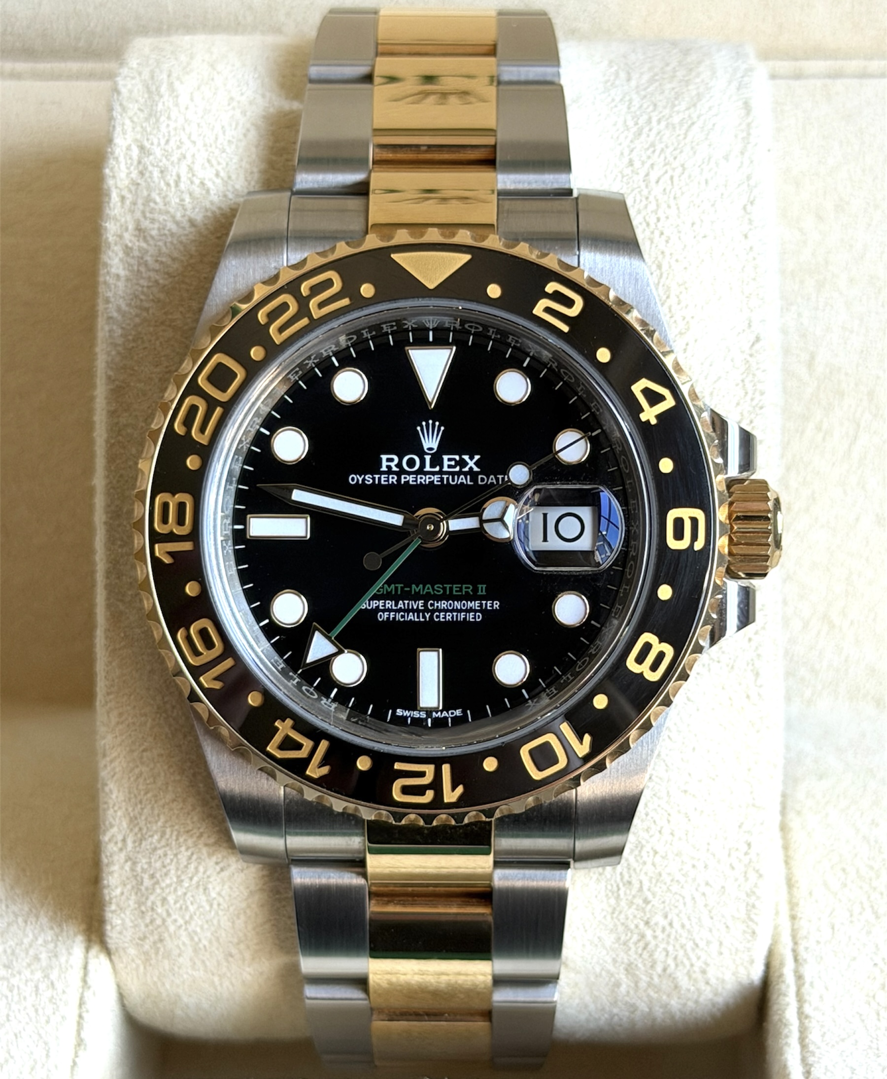 Rolex Rolex GMT-Master II Two Tone Yellow Gold Green Arrow 116713ln (2017)