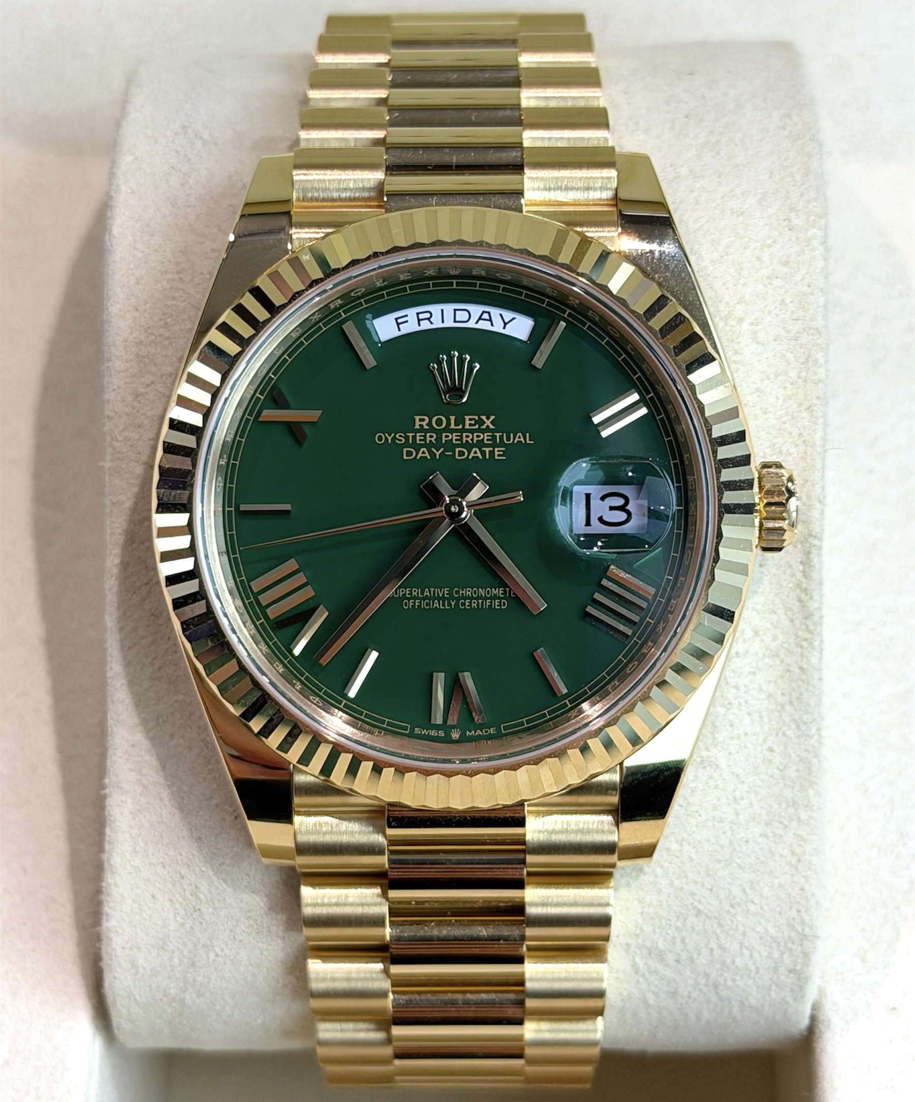 Rolex Rolex Day-Date 40 Yellow Gold Money Green Dial 228238 (2026)